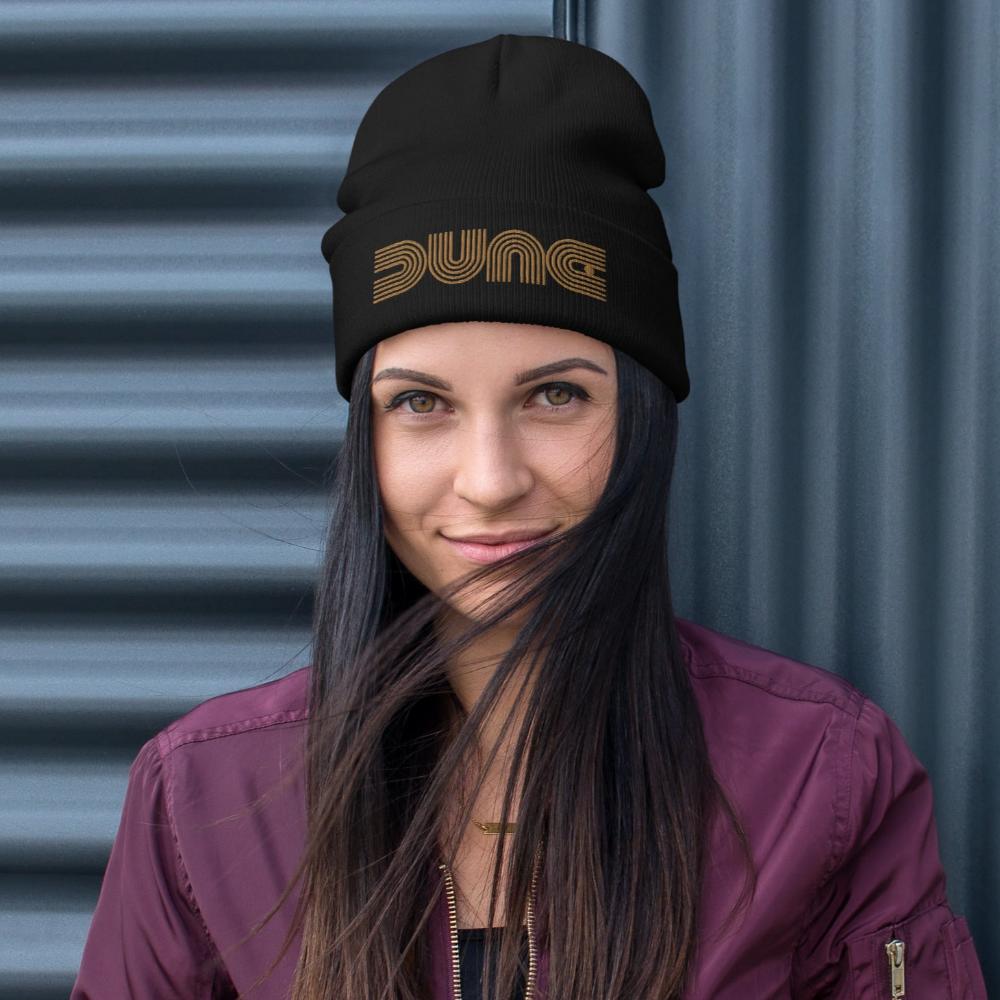 Dune Geometric Embroidered Beanie - Black Color - https://ascensionemporium.net